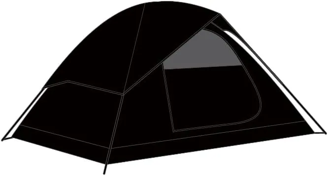 Black 2 Person Backpacking Tent with Big Rainfly, Lightweight, Waterproof & Portable, Perfect for Outdoor Camping