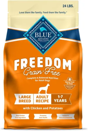 Blue Buffalo Freedom Grain-Free Large Breed Dry Dog Food, Supports Joint Health & Mobility, Made in the USA With Natural Ingredients, Chicken & Potatoes, 24-lb Bag