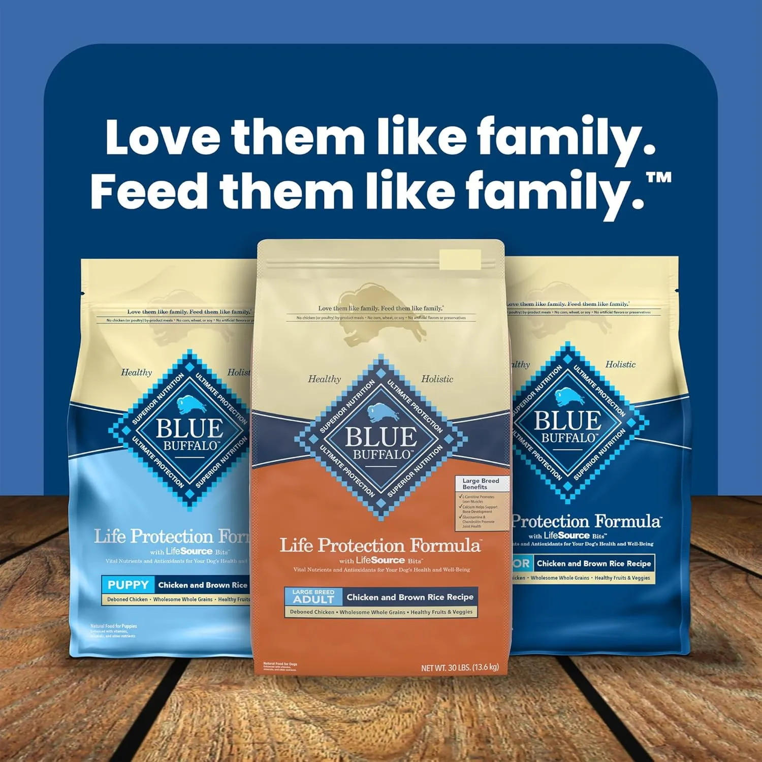 Blue Buffalo Life Protection Formula Large Breed Adult Dry Dog Food, Promotes Joint Health and Lean Muscles, Made with Natural Ingredients, Chicken & Brown Rice Recipe, 30-lb Bag