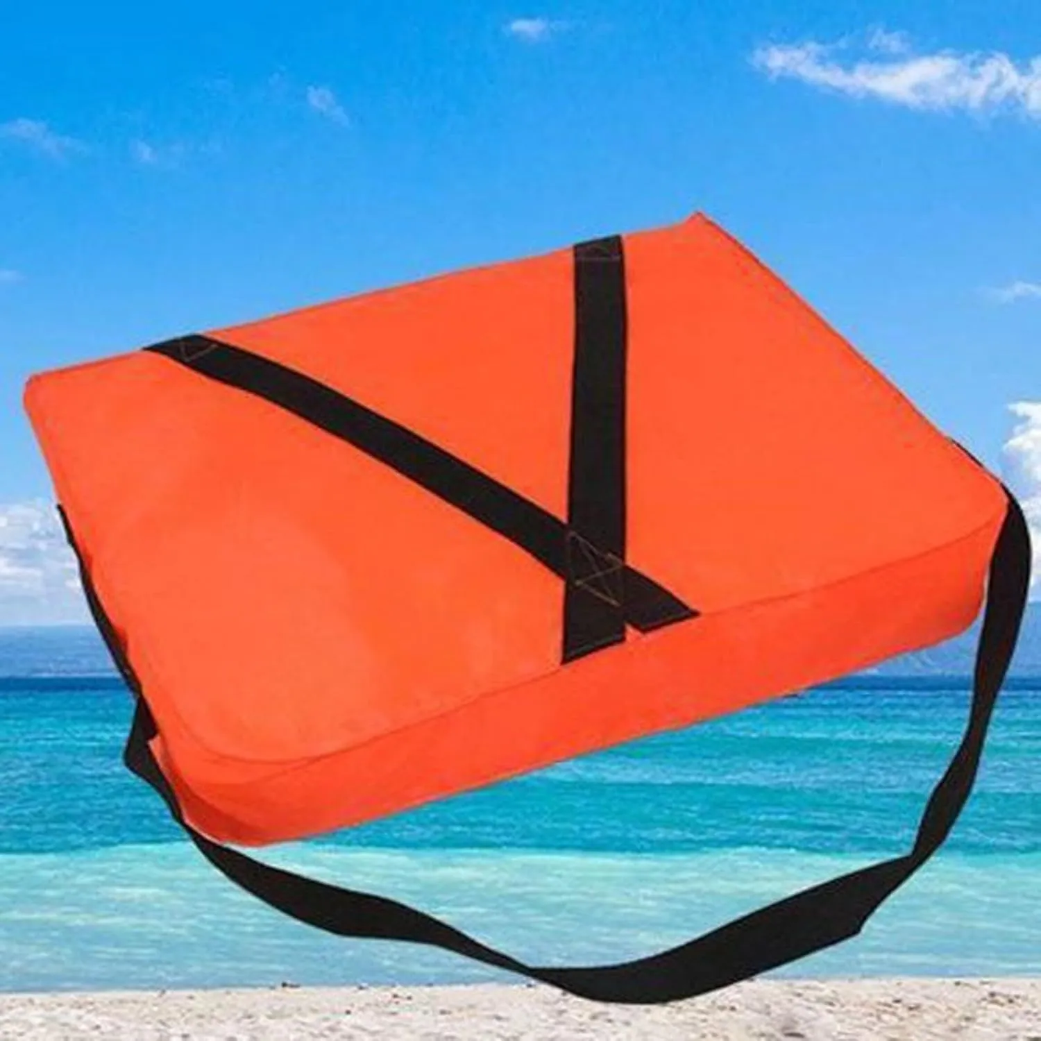 Boat Throwable Flotation Device 18x14in High Buoyancy Boat Throw Cushion with Strap,Waterproof Throwable Emergency Marine Throwable Flotation Device, for Boating, Swimming, Rescue Boat