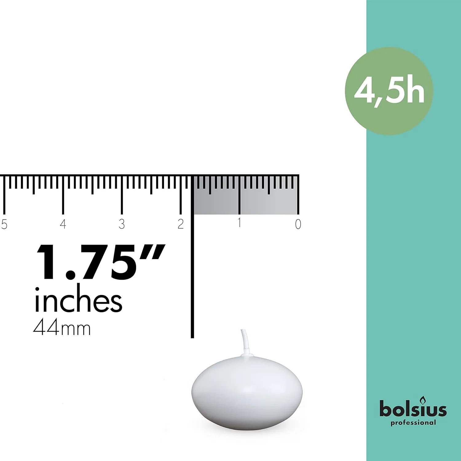 Bolsius White Floating Candles 20 Count - 1.75 Inch, 5 Hour Long Lasting Candle Set Romantic Decoration for Special Night, Pool, Party, Wedding, Cylinder Vases for Centerpiece