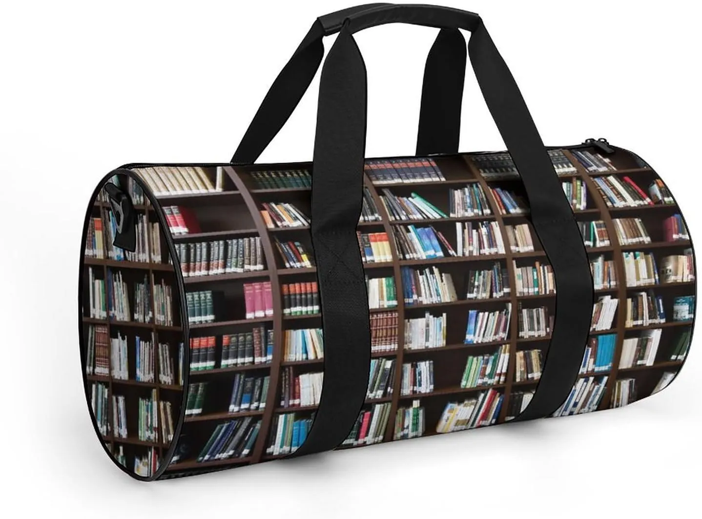 Books Bookshelf Library Literature Shelf Large Capacity Cylindrical Fitness Bag, Hand-held Fitness Bag
