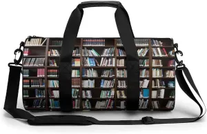 Books Bookshelf Library Literature Shelf Large Capacity Cylindrical Fitness Bag, Hand-held Fitness Bag