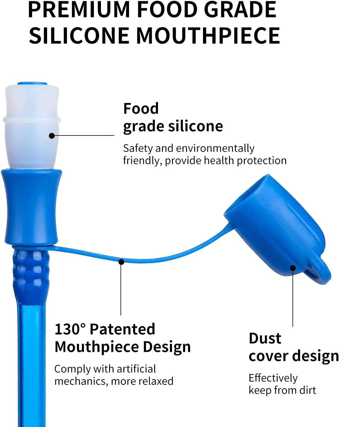 BQA Hydration Water Bladder Reservoir for Hiking Biking Climbing Cycling Running, Large Opening