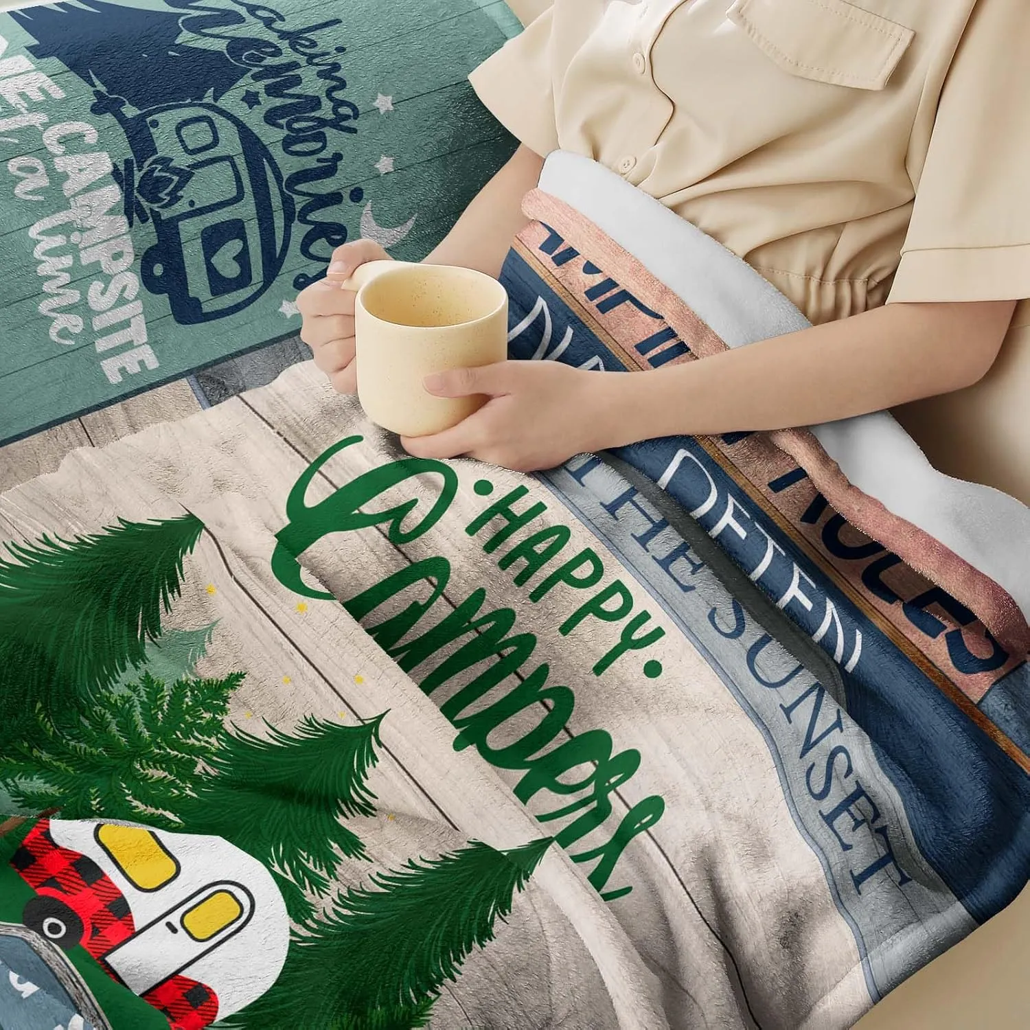 Brand Camping Throw Blanket - 60inx50in for Camping Lovers, Rv Owners & Essentials