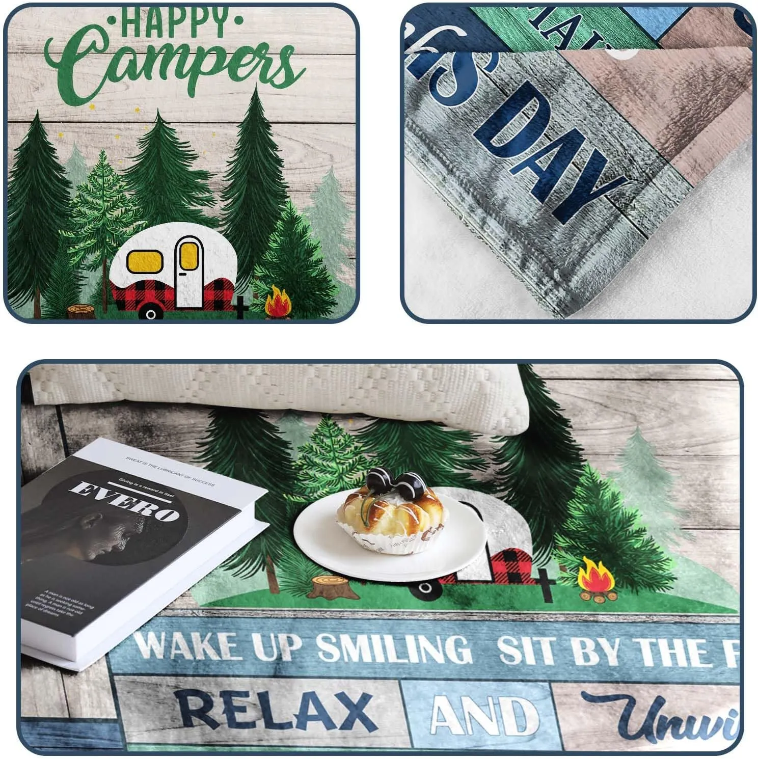 Brand Camping Throw Blanket - 60inx50in for Camping Lovers, Rv Owners & Essentials