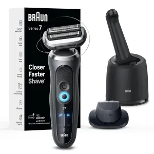 Braun Electric Shaver for Men, Series 7 7171cc, Wet & Dry Shave, Turbo & Gentle Shaving Modes, Waterproof Foil Shaver with Precision Trimmer, Space Grey