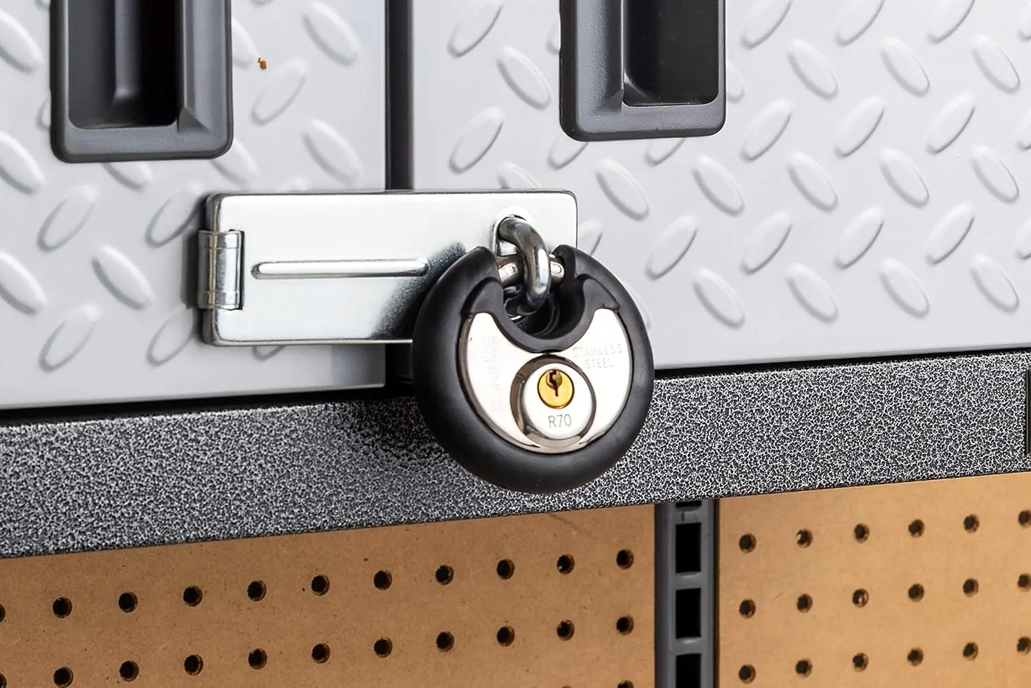 BRINKS Heavy Duty Padlock with Key - 70mm Discus Keyed Lock for Storage Shed, Garage, Storage Lockers, Sliding Doors, Tool Box, and Cabinets, 4 Pack