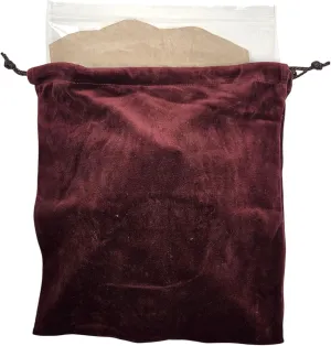 Burgundy Velvet Cremains Bag – Large (10” x 12”) – Designed for USE INSIDE THE URN – Includes Resealable Plastic Bag for Secure Containment of Ashes.