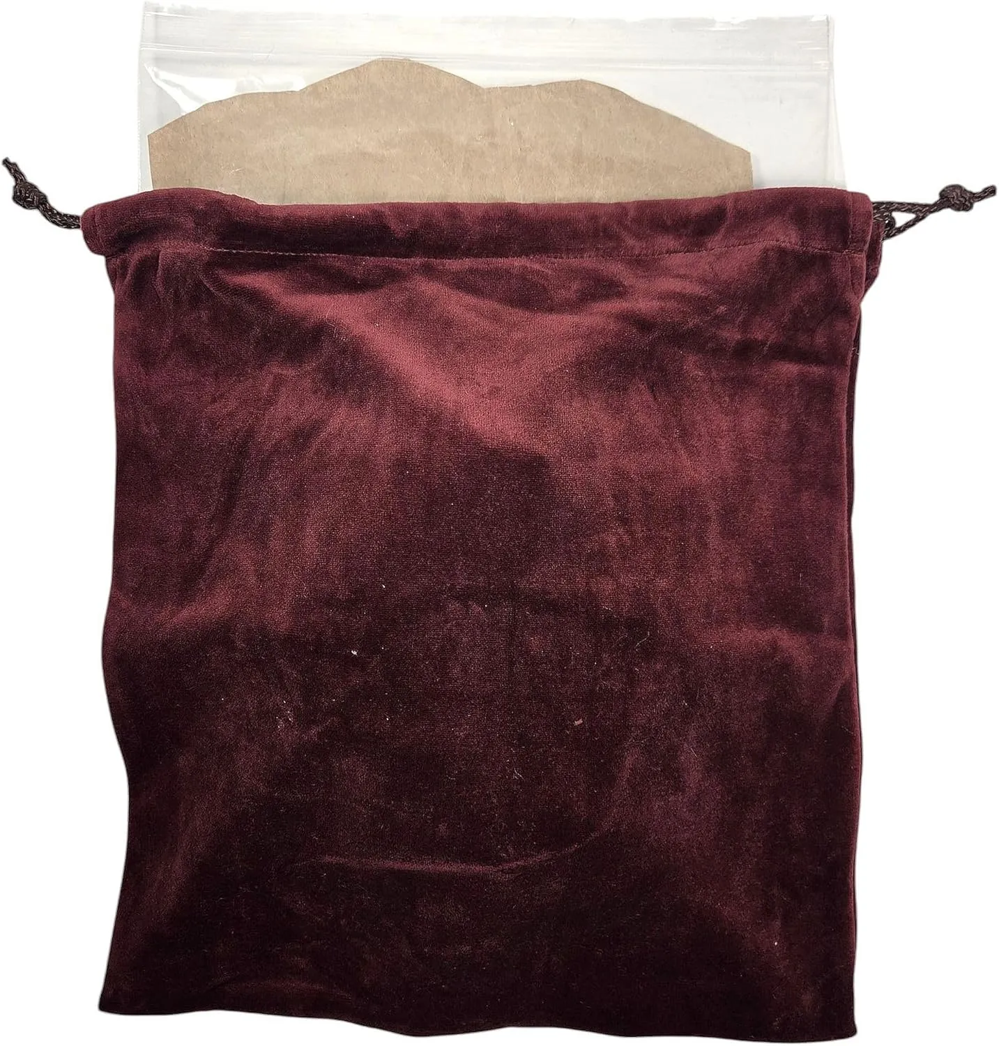 Burgundy Velvet Cremains Bag – Large (10” x 12”) – Designed for USE INSIDE THE URN – Includes Resealable Plastic Bag for Secure Containment of Ashes.