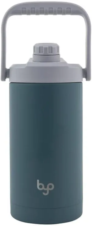 Byo 64 Oz Stainless Steel Insulated Bottle with Chug Lid (Teal) - BPA-Free, Leakproof, Double Wall, Sweat-Proof Handle - Reusable Water Bottle for Fitness, Wellness, Daily Hydration