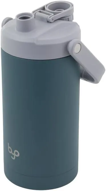 Byo 64 Oz Stainless Steel Insulated Bottle with Chug Lid (Teal) - BPA-Free, Leakproof, Double Wall, Sweat-Proof Handle - Reusable Water Bottle for Fitness, Wellness, Daily Hydration