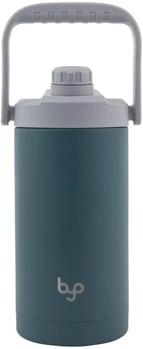 Byo 64 Oz Stainless Steel Insulated Bottle with Chug Lid (Teal) - BPA-Free, Leakproof, Double Wall, Sweat-Proof Handle - Reusable Water Bottle for Fitness, Wellness, Daily Hydration