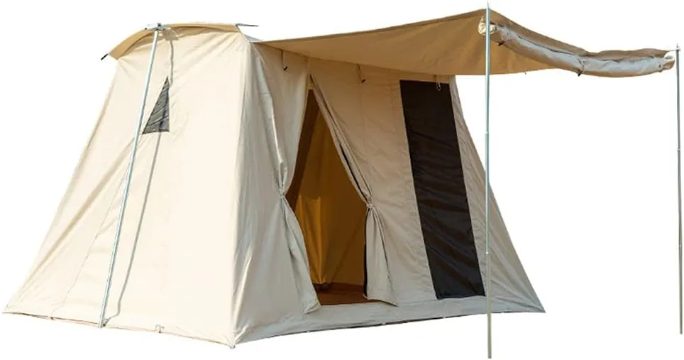 Cabin Tent for 5 to 8 Person Family Camping Tents with Carrying Bag Cotton Canvas Tent for Family Trip, Hiking, Picnic and Party (Beige 5~8 Person) (Beige 5~8 Person)
