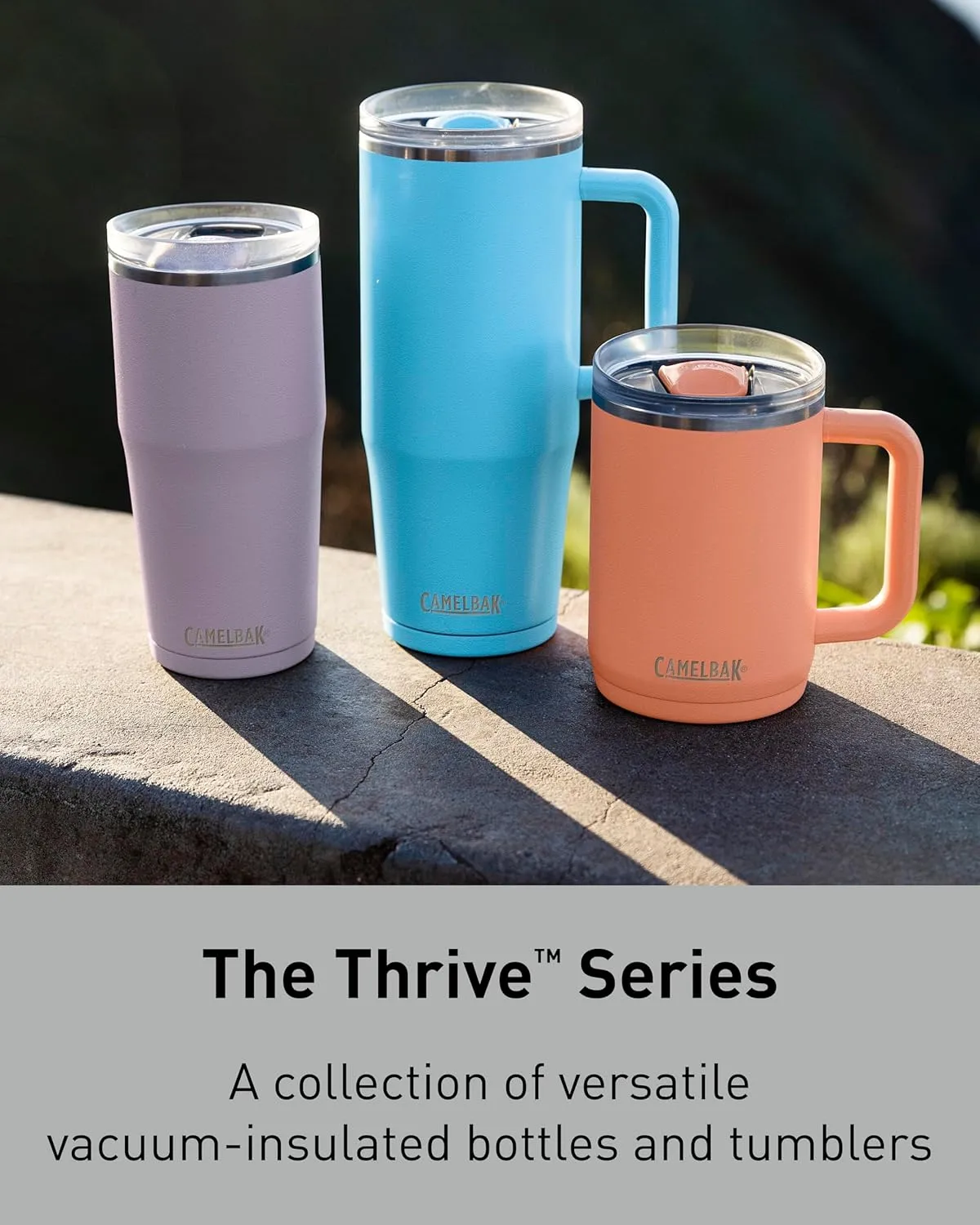 CamelBak Thrive Leak-Proof 32 oz Mug, Insulated Stainless Steel - For travel, coffee, tea, hot beverages - Spill Proof Cup-holder Compatible, Purple Sky