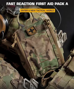 Camping First Aid Bag Molle Tactical Medical Kit Emergency Outdoor Survival Bag Hunting Accessories Pack Pouch E.MT Holder (Khaki)