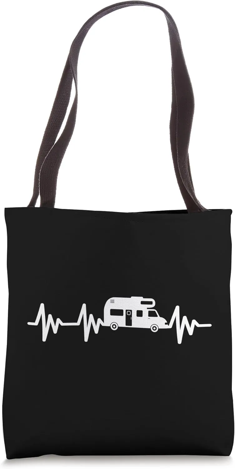 Camping heartbeat motorhome camper caravan vacation funny Tote Bag