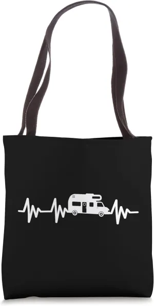 Camping heartbeat motorhome camper caravan vacation funny Tote Bag