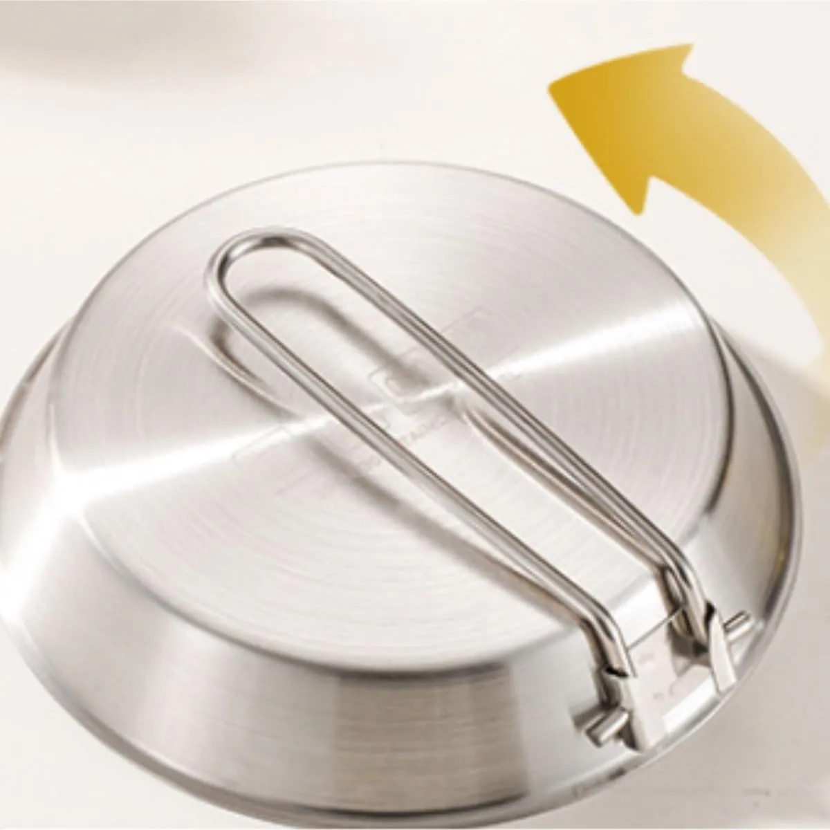 Camping Kitchen Utensil 304 Stainless Steel Frying Pan Outdoor Flat Bottom Frying Pan Portable Camping Cooker for Outdoor Cooking(12cm)