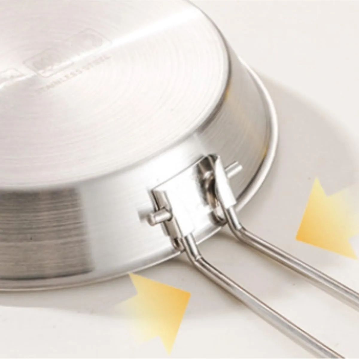 Camping Kitchen Utensil 304 Stainless Steel Frying Pan Outdoor Flat Bottom Frying Pan Portable Camping Cooker for Outdoor Cooking(12cm)
