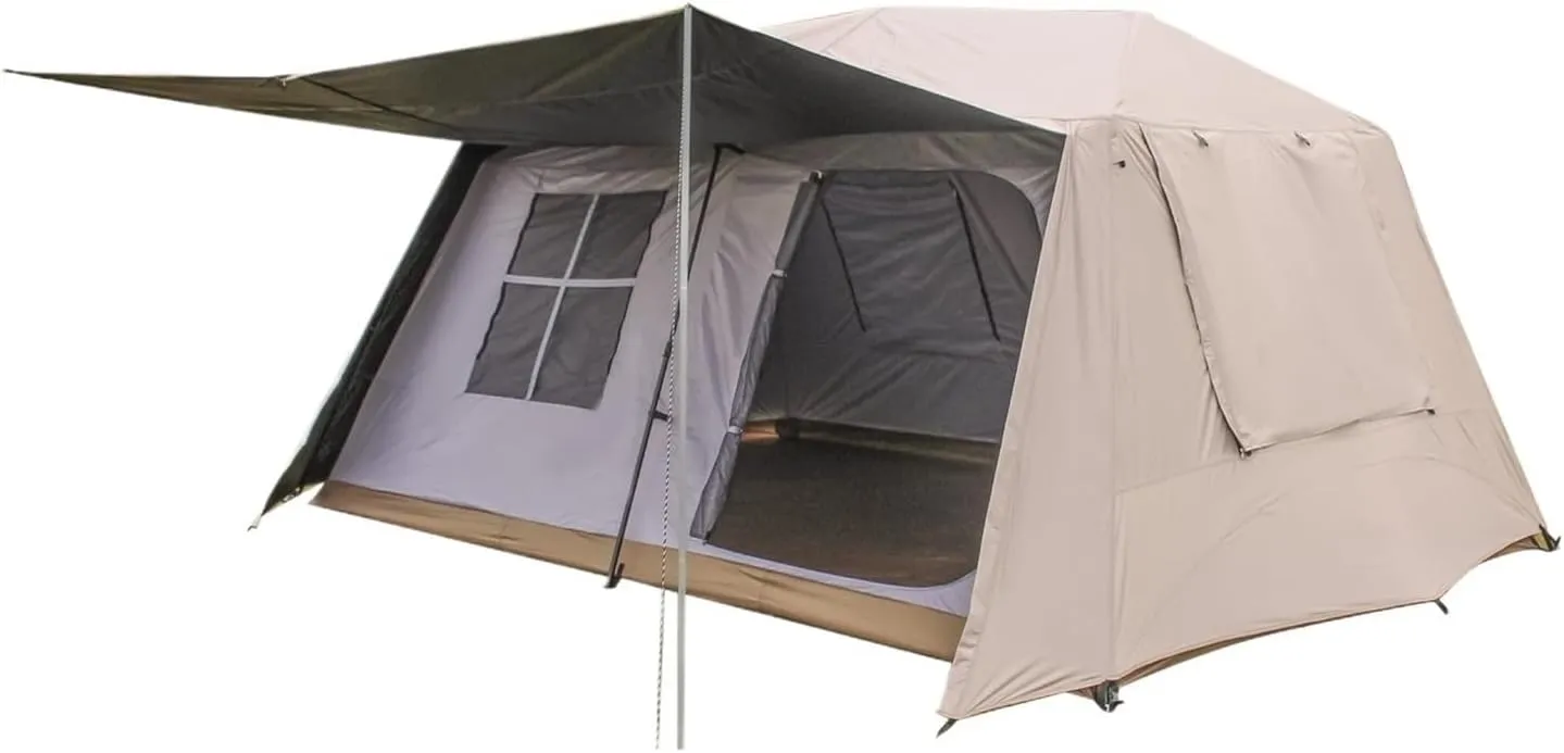 Camping Ridge Tent Outdoor Multi-Person Windproof and Rainproof Automatic Tent Camping Tent(SILVERGLUE_Large)