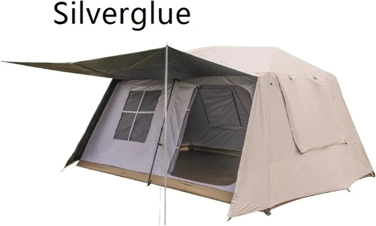 Camping Ridge Tent Outdoor Multi-Person Windproof and Rainproof Automatic Tent Camping Tent(SILVERGLUE_Large)