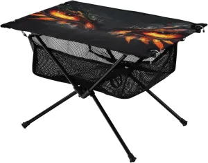 Camping Table Lightweight Portable Folding Table with Mesh Storage Net Orange Animal Eyes Ideal for Camping Hiking Beach Picnic Travel Backyard