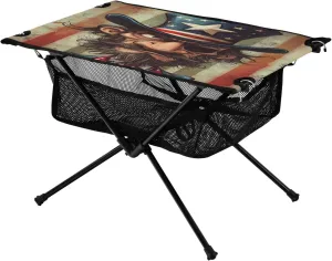 Camping Table Lightweight Portable Folding Table with Mesh Storage Net USA Beard Ideal for Camping Hiking Beach Picnic Travel Backyard