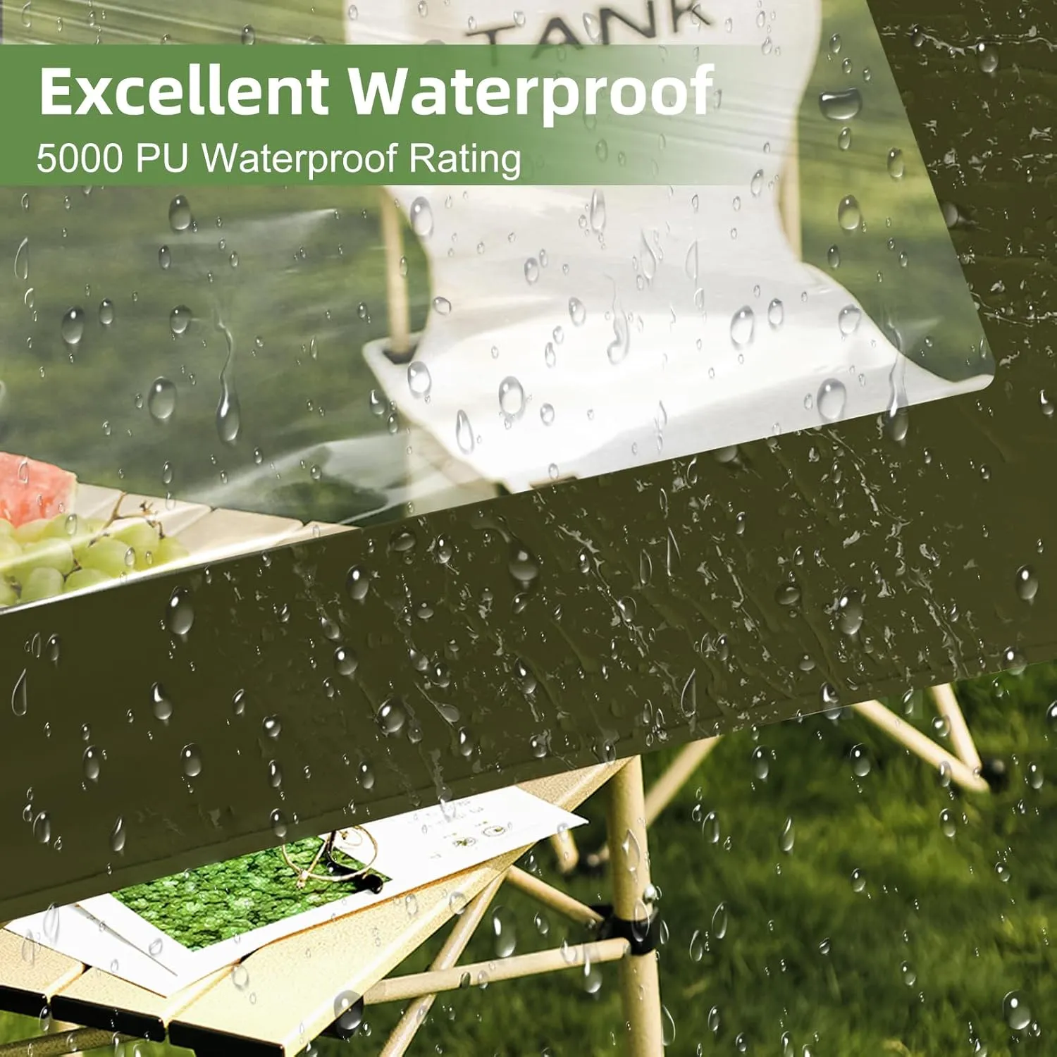 Camping Tarp, Waterproof 5000mm Rating Hammock Rain Fly, UV UPF50  Tent Tarp, Multifunctional Canopy Shelter for Backpacking, Hiking, Traveling, 10×10 FT, Green