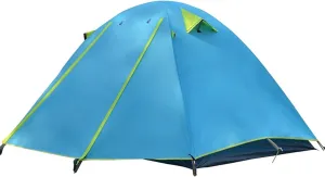 Camping Tent 3-4 Person Family Tent, Lightweight Portable Alumimun Pole Waterproof Anti-Storm Double Layer 4 Season Camping Tent
