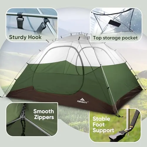 Camping Tent 4 Person,Professional Waterproof & Windproof Lightweight Backpacking Tent