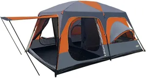 Camping Tent 6-8-10-12 People Tents with Top Rainfly, Camping Tents & Shelters, 4 Mesh Windows, Double Layer Tent, 8 Person Cabin Tent for Backpacking Picnic Outdoor