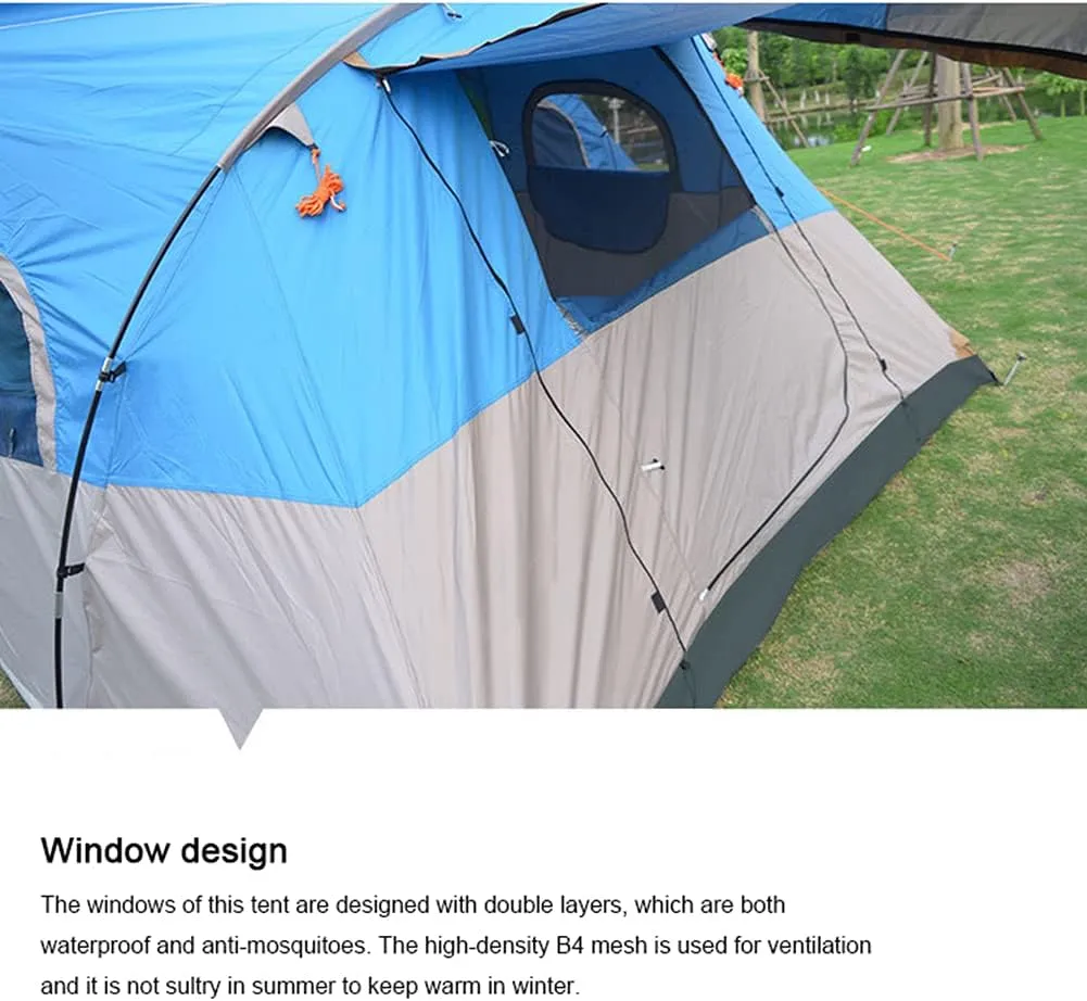 Camping Tent 8-10 Persons Lightweight Family Camping Tent Waterproof UV Resistant Outdoor Folding Tent, Easy to Install