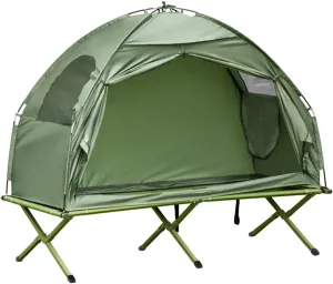 Camping Tent Cot, Single Person Folding Cot Combo, Outdoor Bed for Hiking, Camping, Camping Cot Tent - Waterproof 1-Person Tent Combo Cot Bed for Adults Portable Easy Set-up Tent
