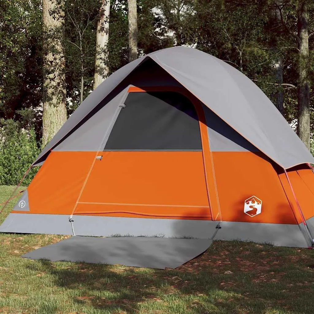 Camping Tent Dome 3-Person Orange Waterproof