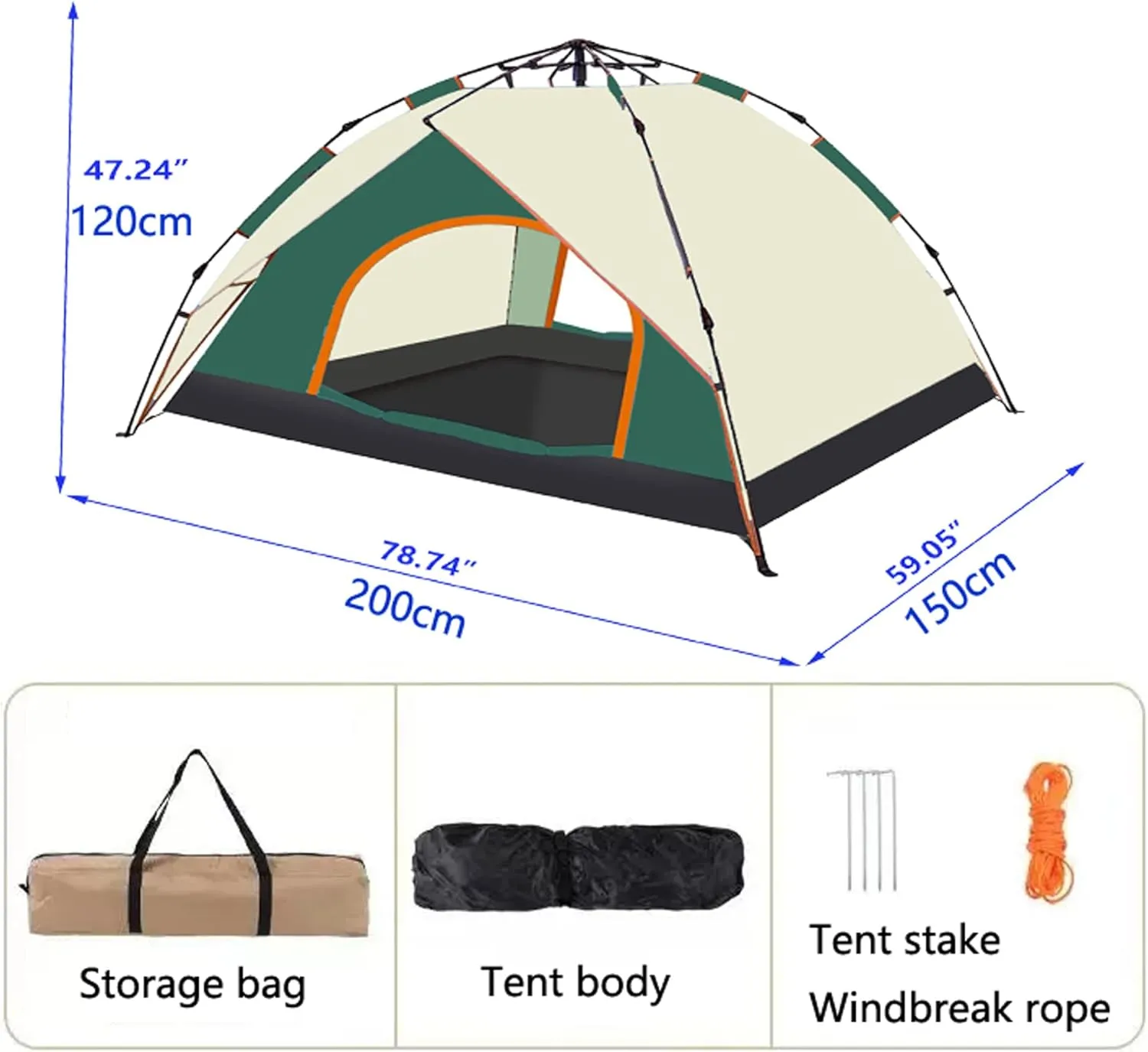 Camping Tent for 2-3 Person Lightweight Waterproof Tent, Easy Set Up Carrying Bag, Dome Tents for Camping Beach Outdoor Travel