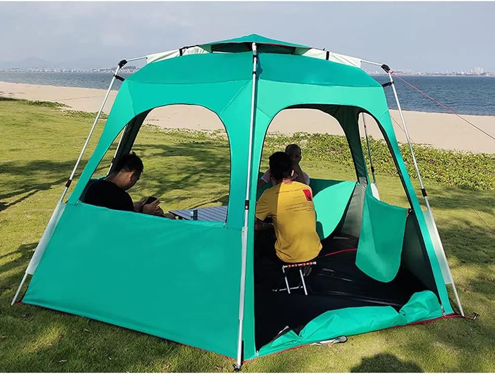 Camping Tent for 5-8 Person Automatic Pop Up Tent with Double Door Portable Instant Tent Sun Shelter for Outdoor Camping Hiking Fishing (Green 330X330X210CM) (Green 330X330X210CM)