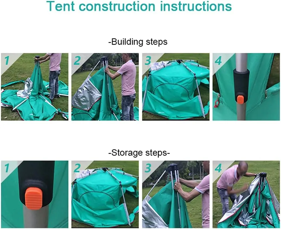 Camping Tent for 5-8 Person Automatic Pop Up Tent with Double Door Portable Instant Tent Sun Shelter for Outdoor Camping Hiking Fishing (Green 330X330X210CM) (Green 330X330X210CM)