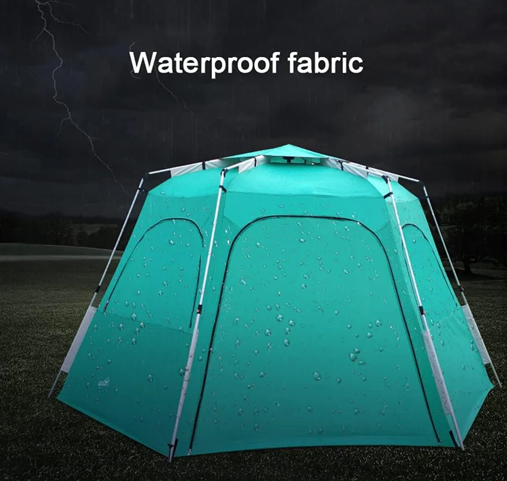 Camping Tent for 5-8 Person Automatic Pop Up Tent with Double Door Portable Instant Tent Sun Shelter for Outdoor Camping Hiking Fishing (Green 330X330X210CM) (Green 330X330X210CM)