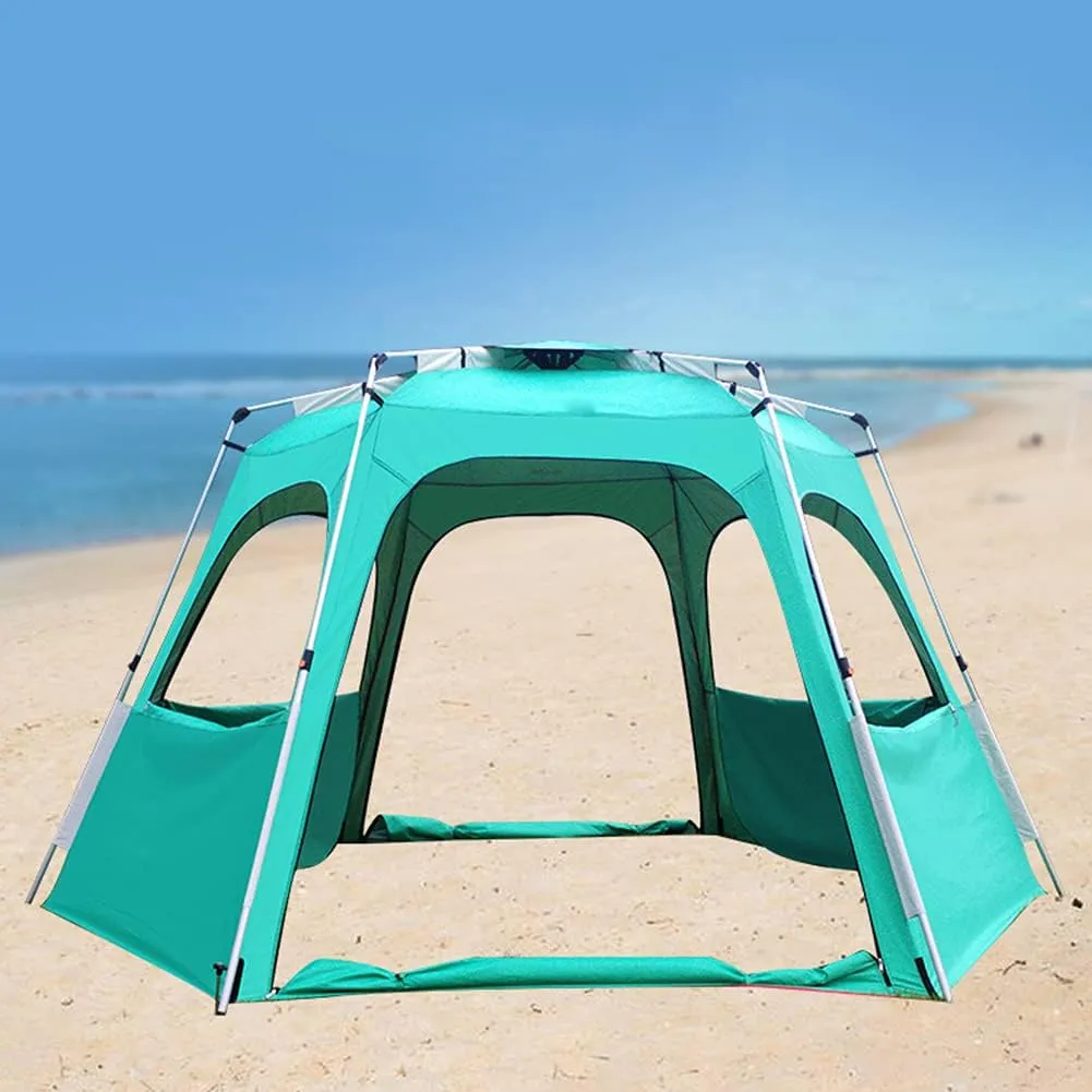Camping Tent for 5-8 Person Automatic Pop Up Tent with Double Door Portable Instant Tent Sun Shelter for Outdoor Camping Hiking Fishing (Green 330X330X210CM) (Green 330X330X210CM)