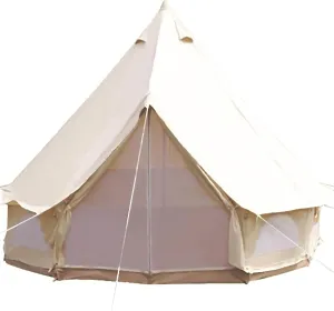 Camping Tent Outdoor 10-12 Persons Family Waterproof Camping Tent Large Oxford Luxury Canvas Camping Tent with Mosquito-Proof Screen Door Window for Survival Hunting Travel 19.69ft(6m)