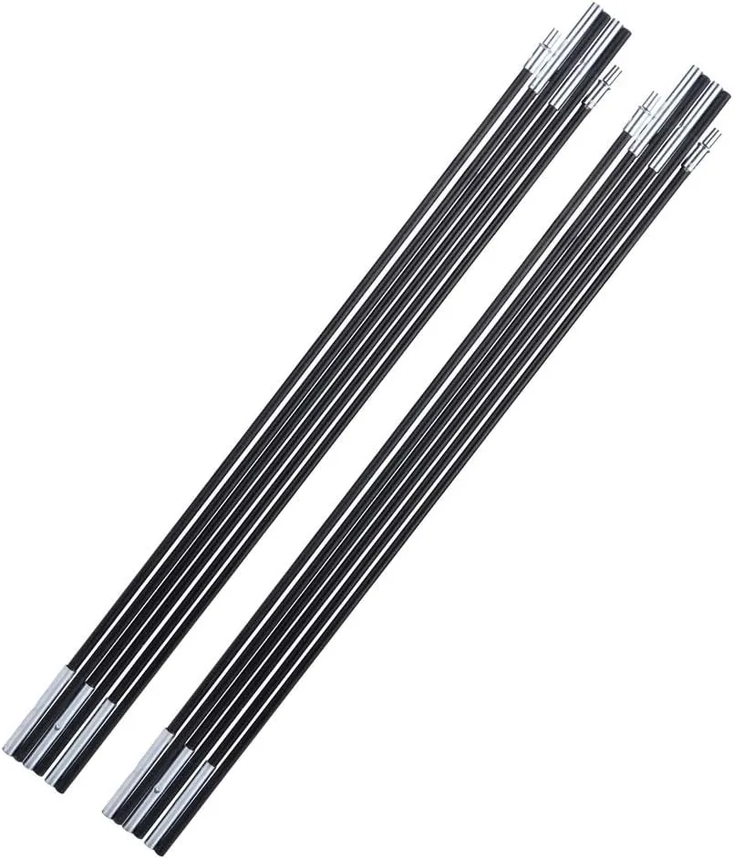 Camping Tent Pole, Fiberglass Foldable Camping Tent Pole 6 Segments Outdoor Retractable Sunshelter Camping Tent Support Rods Awning Frames Kit