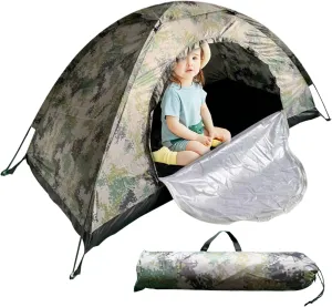Camping Tent Waterproof Dome Tents Windproof Single Person Tent UV Protection Camouflage Easy Setup Backpacking for Traveling Beach 39x79x43