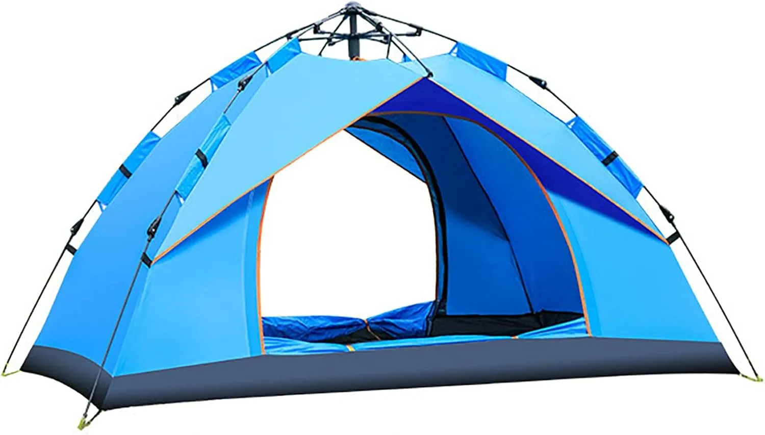 Camping Tent, Waterproof Family Tent with Windproof Ropes and Carry Bag, Ventilated Lightweight Tent with 2 Doors for Camping, Traveling, Backpacking, Hiking, Outdoors