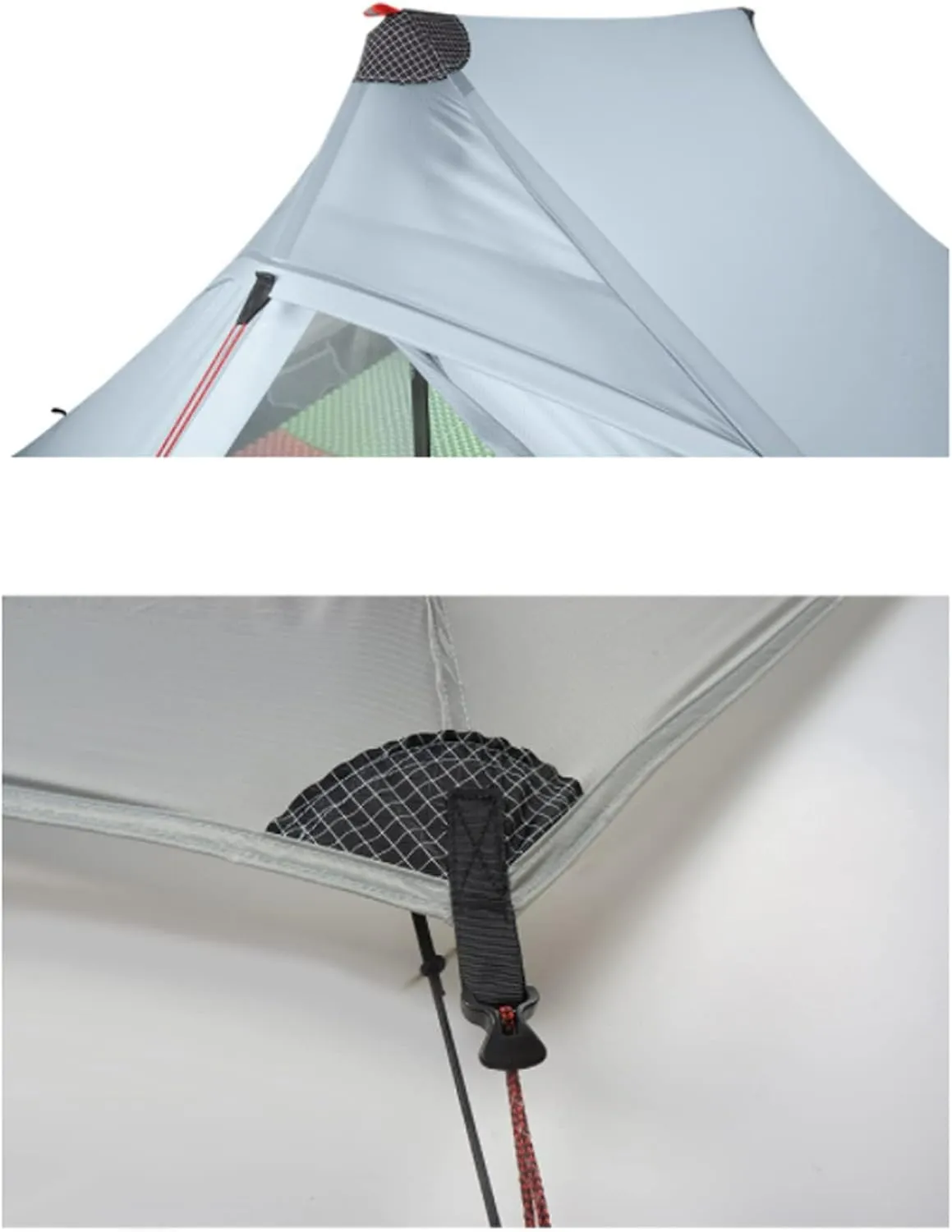 Camping Tents, 2 Person Outdoor Ultralight Camping Tent 3 Season Professional 20d Nylon Both Sides Silicon Tent (Color : Gray 4 Season)
