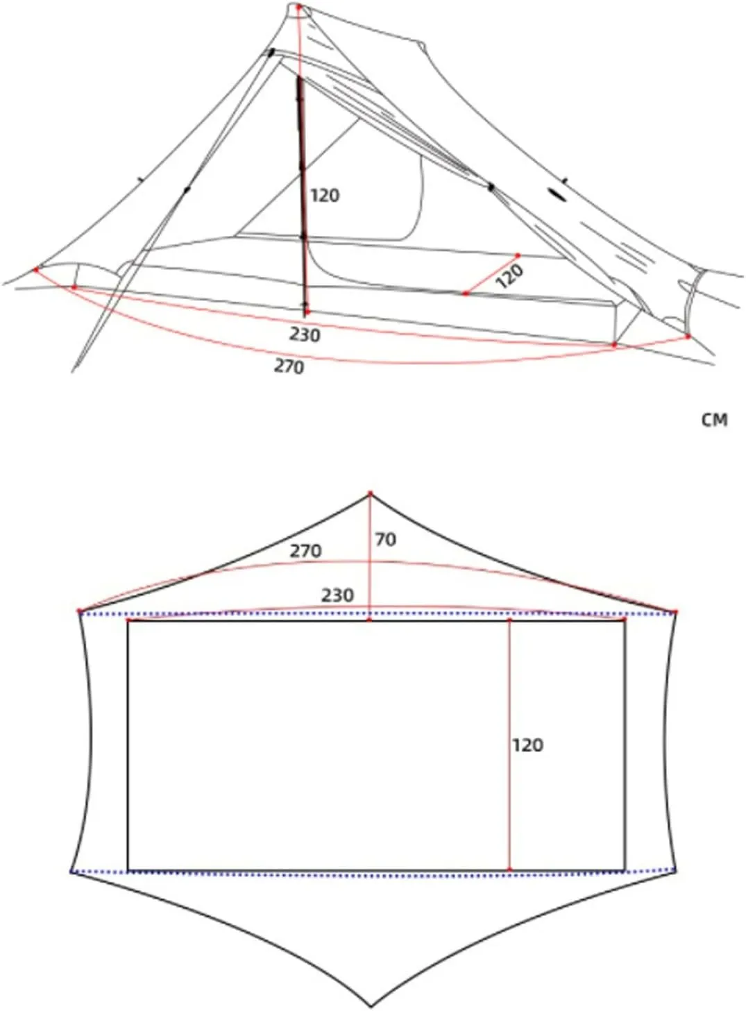 Camping Tents, 2 Person Outdoor Ultralight Camping Tent 3 Season Professional 20d Nylon Both Sides Silicon Tent (Color : Khaki 3 Season)