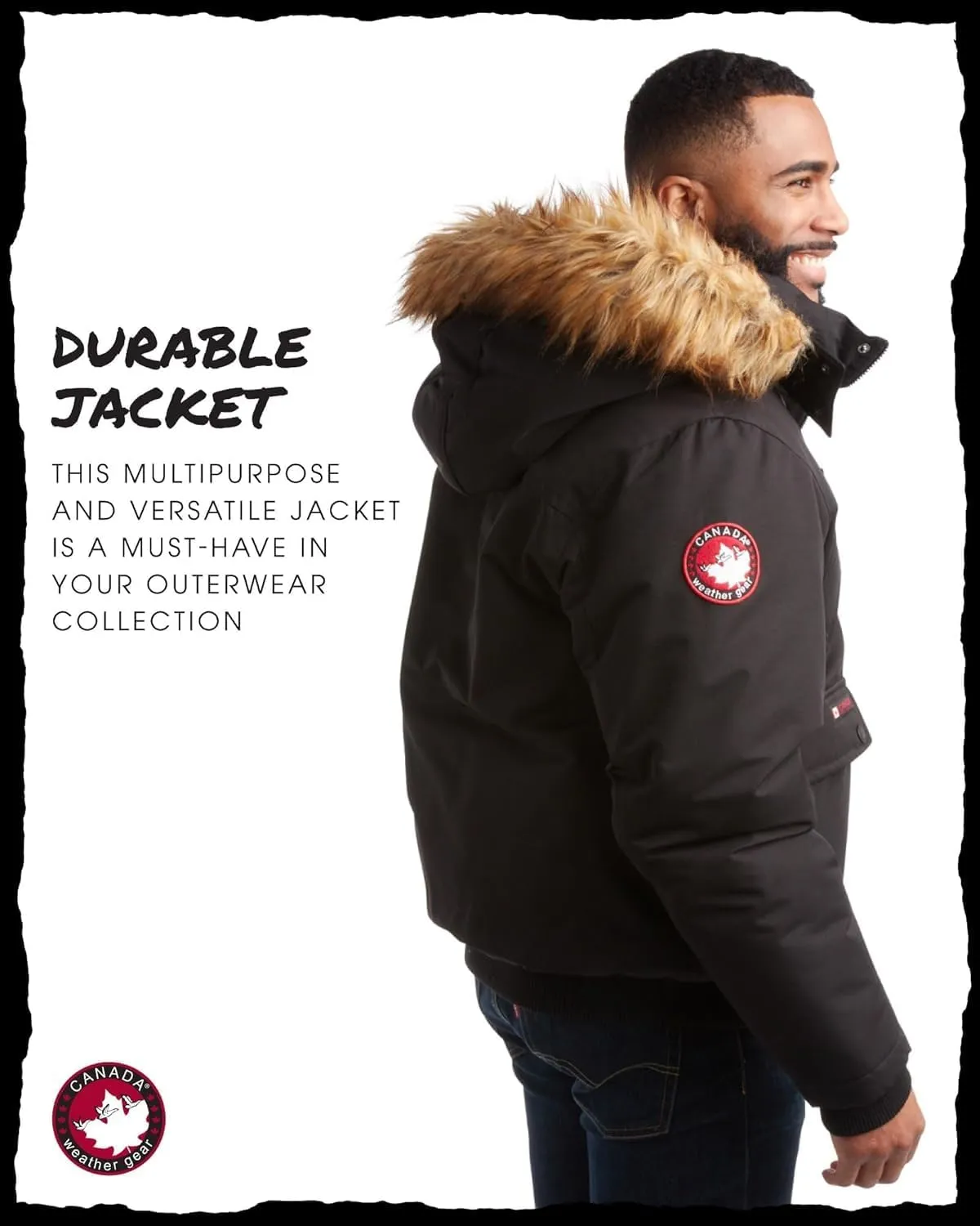 CANADA WEATHER GEAR Men’s Big & Tall Winter Jacket - Heavyweight Bomber Parka Coat Jacket for Big and Tall Men (Sizes: M-5X)