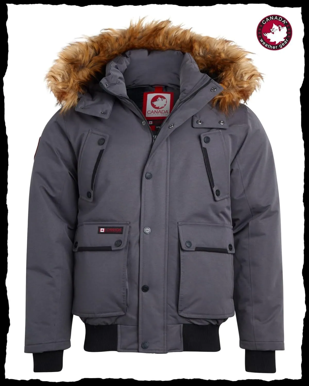 CANADA WEATHER GEAR Men’s Big & Tall Winter Jacket - Heavyweight Bomber Parka Coat Jacket for Big and Tall Men (Sizes: M-5X)