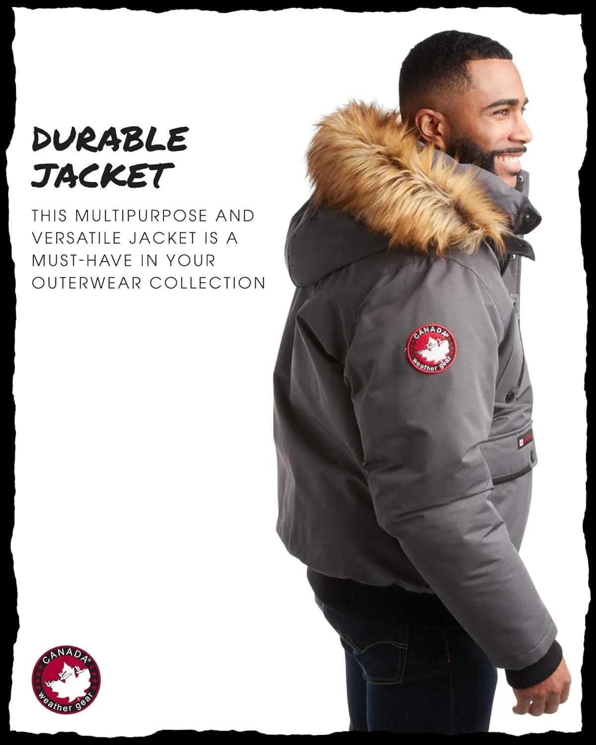 CANADA WEATHER GEAR Men’s Big & Tall Winter Jacket - Heavyweight Bomber Parka Coat Jacket for Big and Tall Men (Sizes: M-5X)