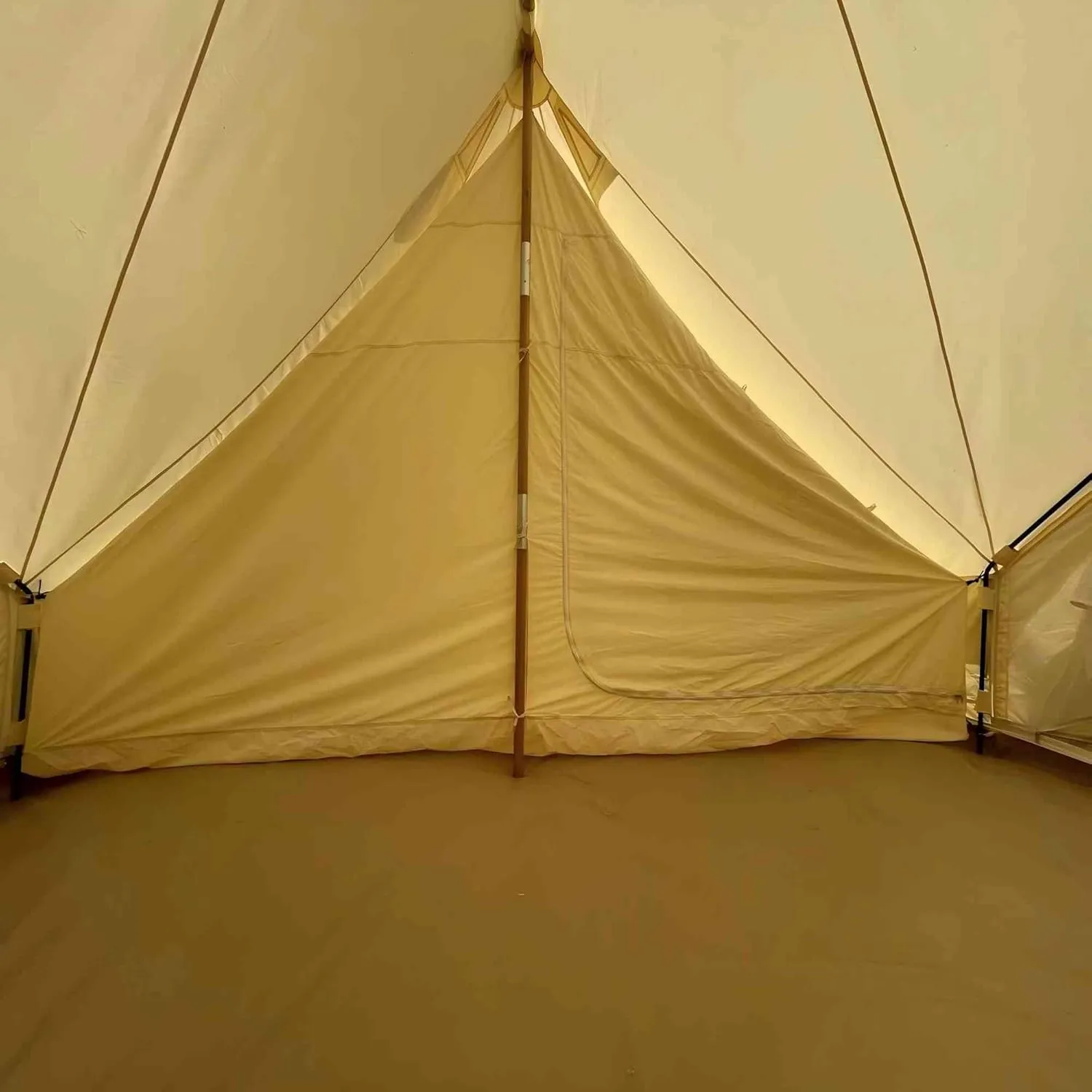 Canvas Bell Tent for Camping, Yurt Tent for All-Season Use, Polyester/Cotton Blend Fabric, Aluminum Center Pole, Mesh Windows, Clear Instructions, Tools Included, Ideal for Family Camping